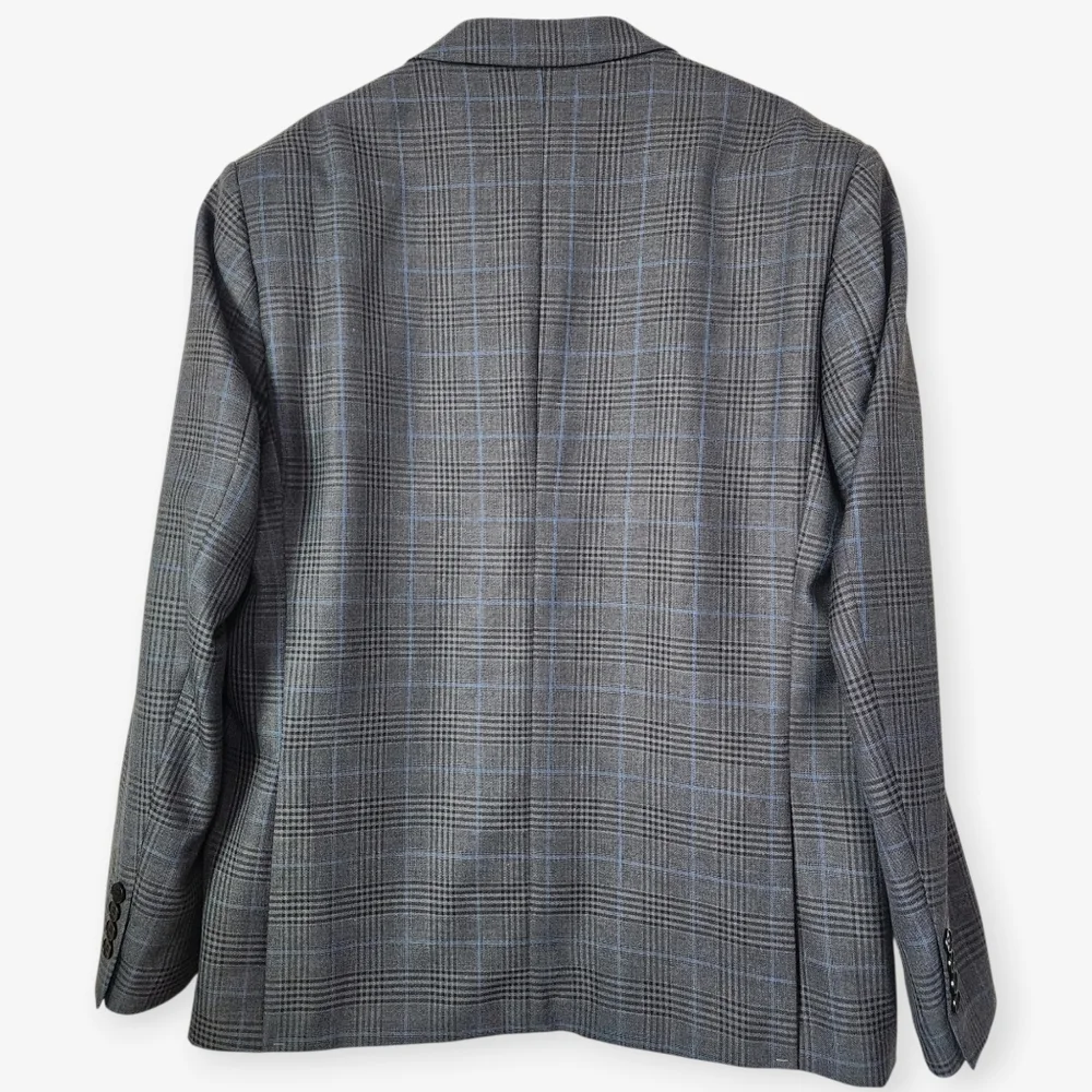 Vinci Philsopy Blue/Gray Checked Italian Suit Jacket Sz.46R